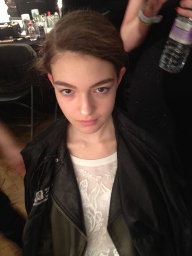 JW Anderson A/W14 Natasha and Katie assisting Antony Turner representing Loreal. 
