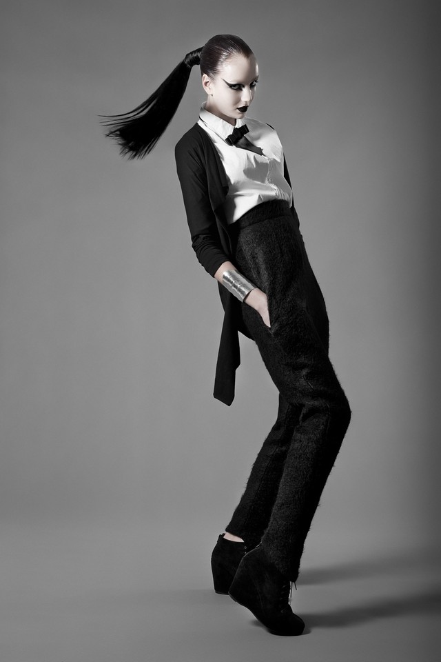 Collection: Josgua Hall. Hair: Katya Cox for PARKSEBEL