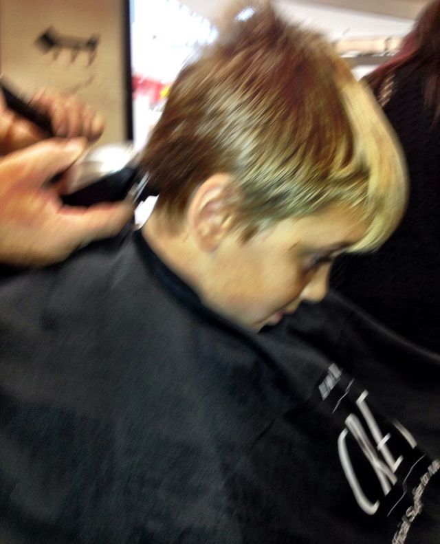 Kai decided to do away with his long twin coloured hair!