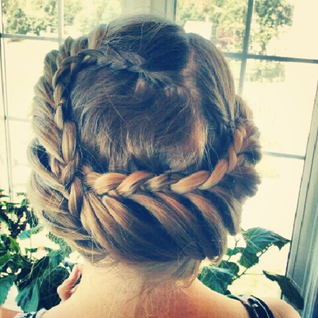 Lace braid updo