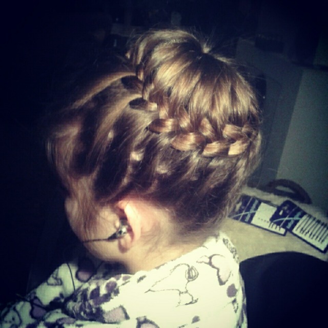 Making a donut braid.