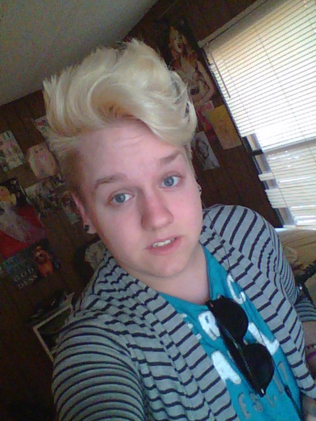 Messy two-toned undercut up-do