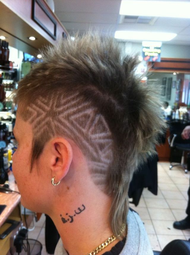 Mohawk hair tattoo