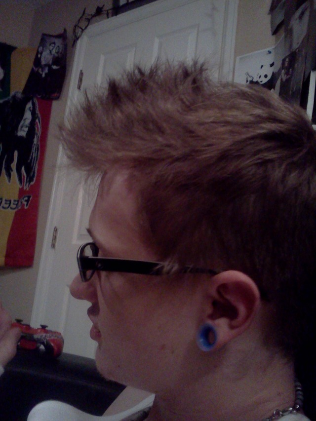 My love's fohawk hair cut