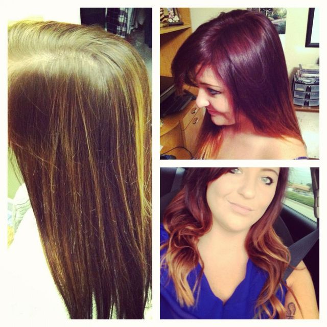 Red and Blonde Ombré  