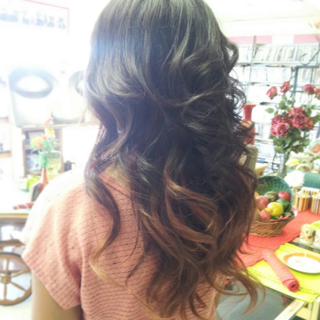 Red-Brown-Blonde Ombre