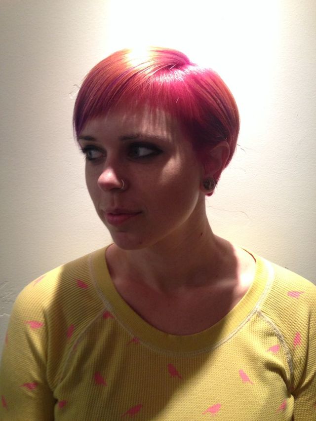 Rhiannon. pink bob. 