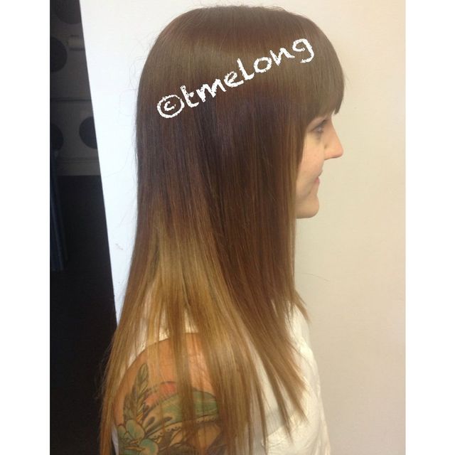 Robyn. A rich, golden blonde base with subtle ombré highlights in a matching tone. Beautiful, healthy, and shiny. 