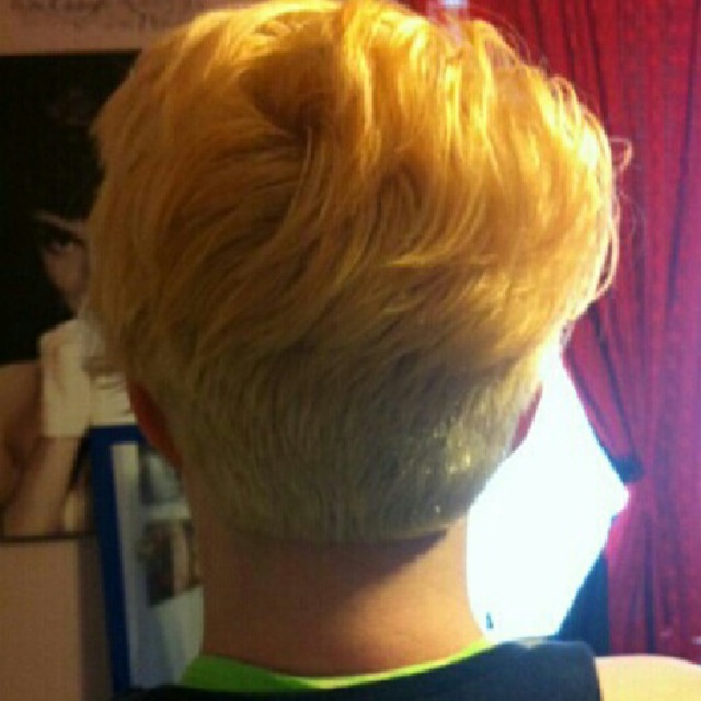 Shaved back.