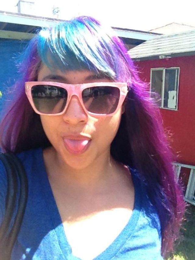 Turquoise bangs