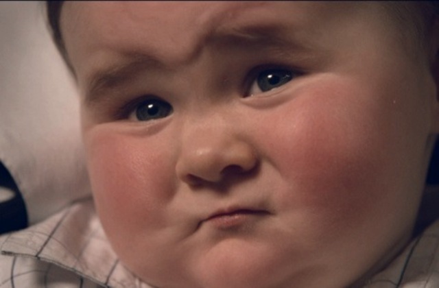 Baby poop face