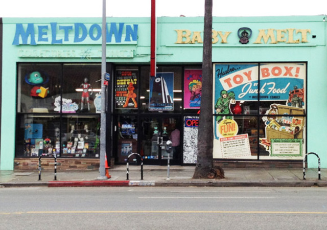 Junk food window at meltdown comics