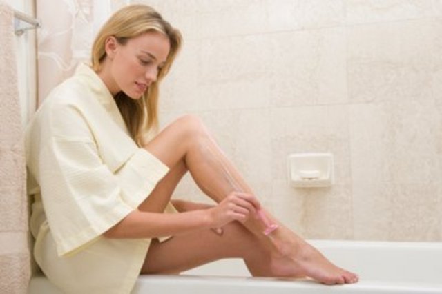 woman shaving