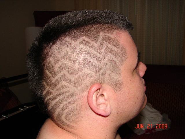 zig zig sides and a mohawk.