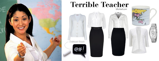 Terrible Teacher Outfit Collage