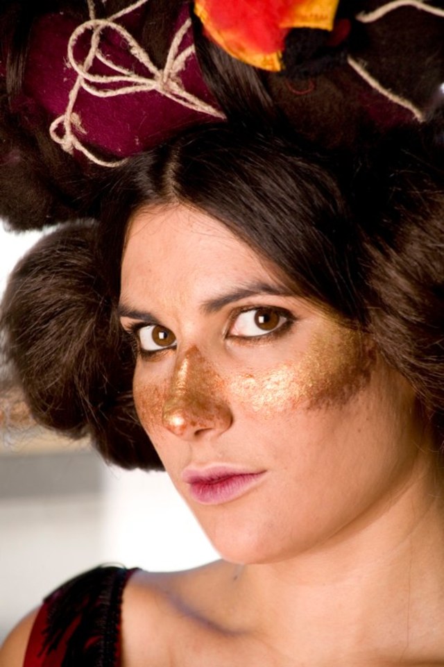 dress, make-up, and hair.  inspiration bull