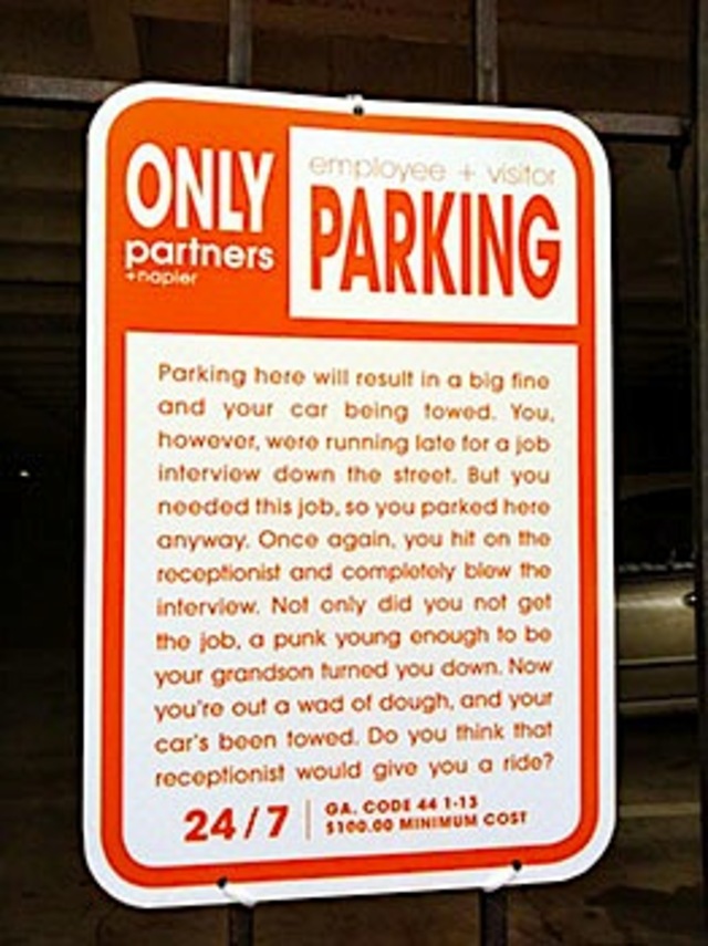 Sarcastic pakring signs