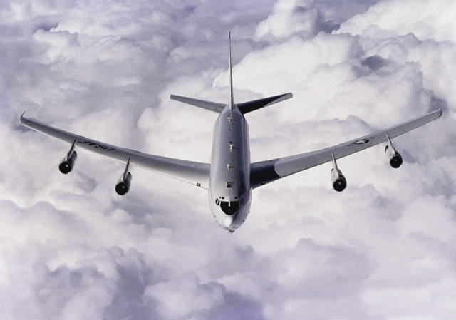 E-8C Joint Surveillance Target Attack Radar System on Refueling Mission