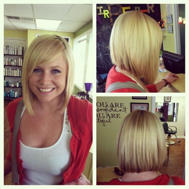 asymmetrical haircut blonde