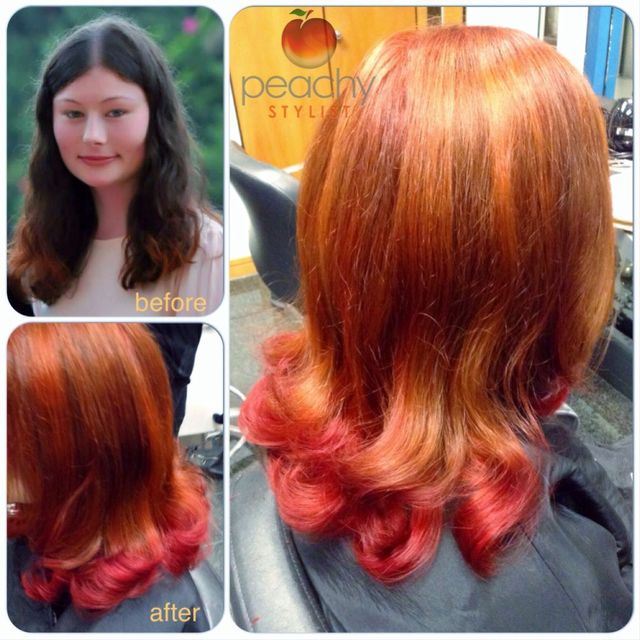 auburn, copper and red colour by Peachy Stylist 