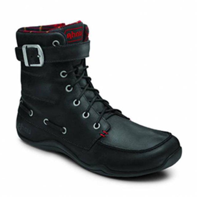 Ahnu Lightweight Leather Belmont Black Ankle Boot