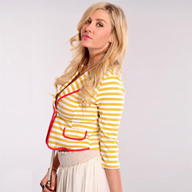 AMI-Clubwear-Mustard-Stripe-Collar-Jacket-Outerwear