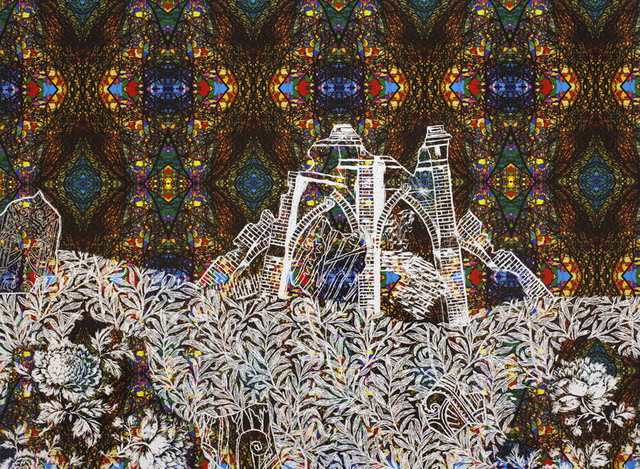 Christopher Russell, Remains (Brooklyn Deco 2), 2012, unique scratched digital print, 30 x 40 in, 900pix, Luis De Jesus Los Angeles