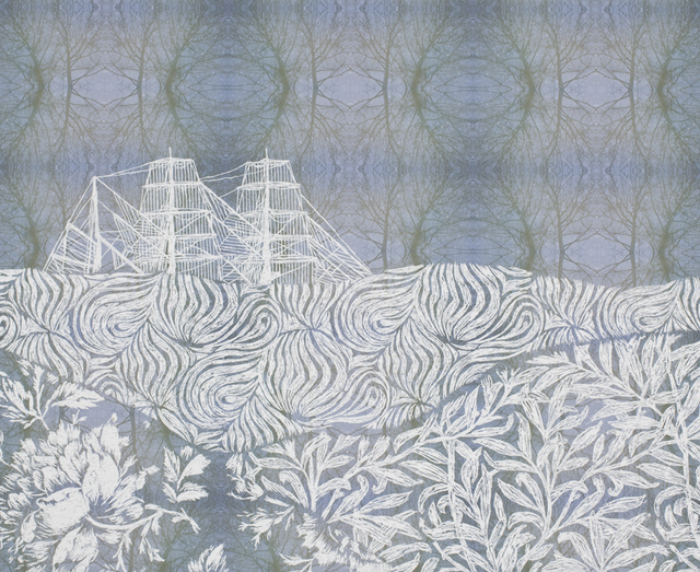 Christopher Russell, Ghost Shipwreck, 2012, unique scratched digital print, 16 x 20 in, 900pix, Luis De Jesus Los Angeles