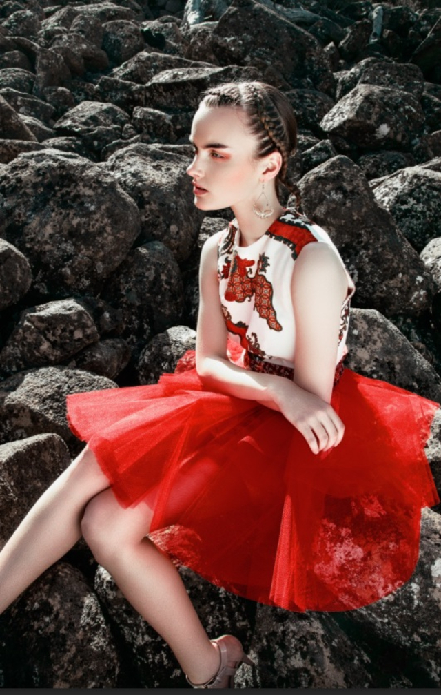 • Hair Jasmine Heckenberg & Matt Minol • Photographer Kishka Jensen • Model Ellie Powell • Fashion Designer Suryadi Sur 