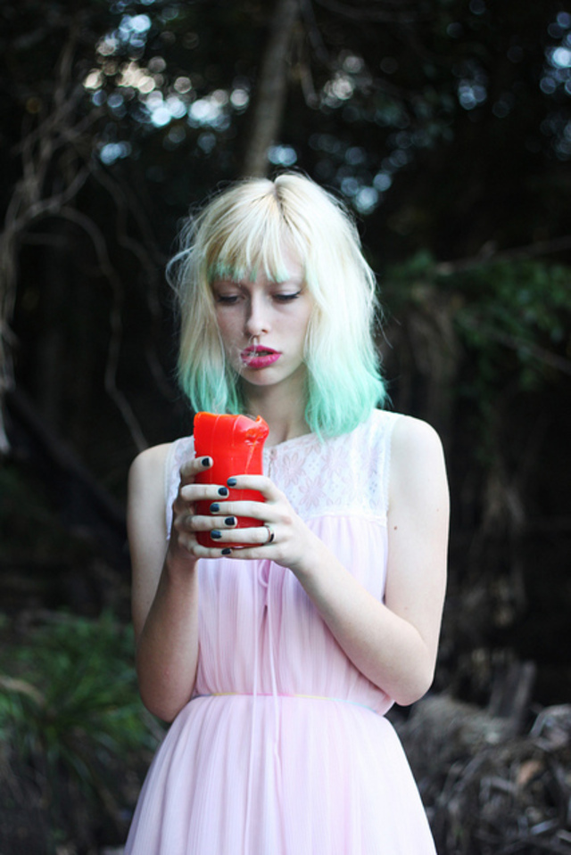 white&amp;green dip dye 2