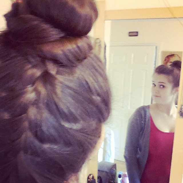 back braid with bun