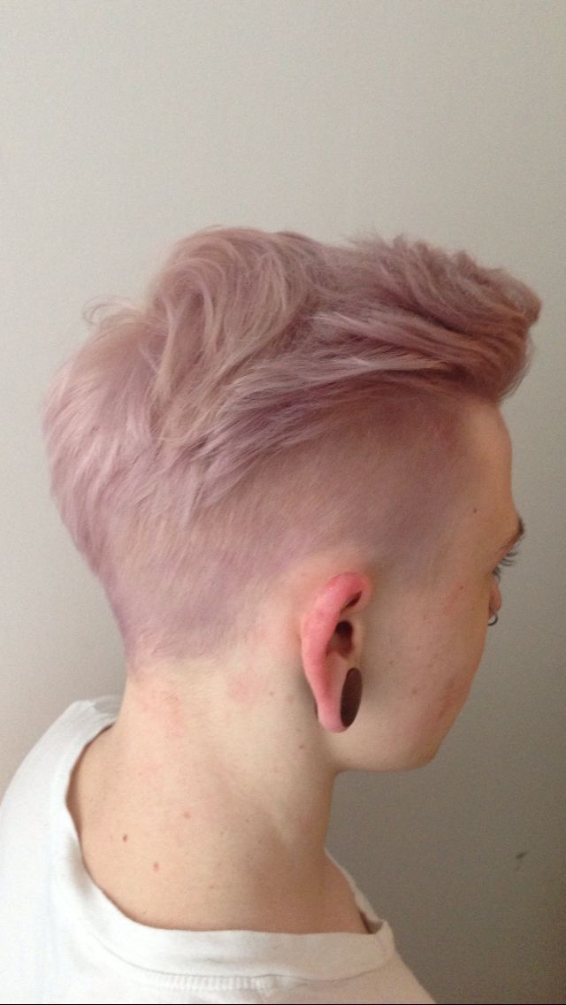 back of men's short pink hair undercut