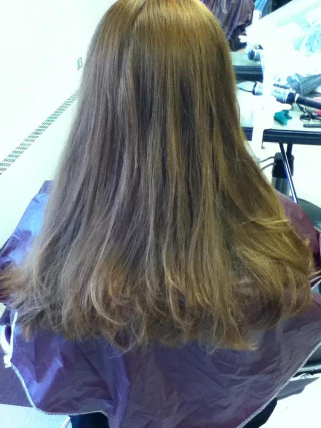 back of the long layered cut