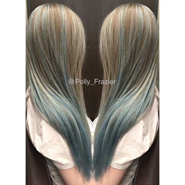 Bleach 40V RoMaxx Toned all over with  Pravana's silver with a pinch of blue, finished with RoZenn blown into the hair