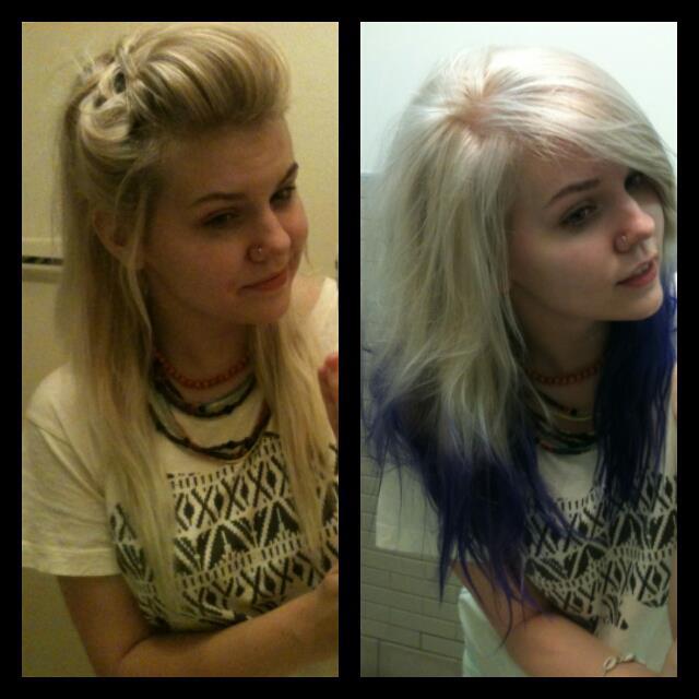 Platinum Blonde to Purple Tips