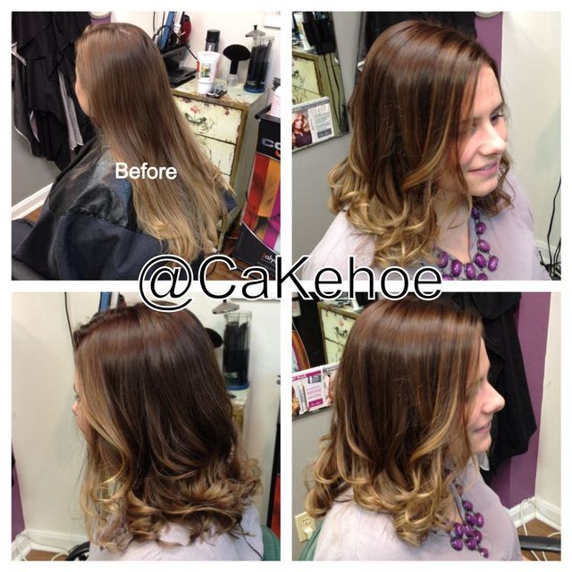 before and after cut and color/ ombré 