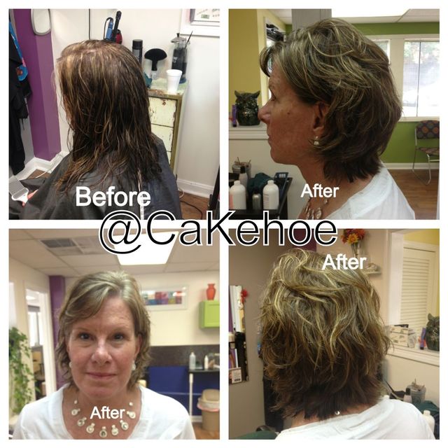 before and after cut and color