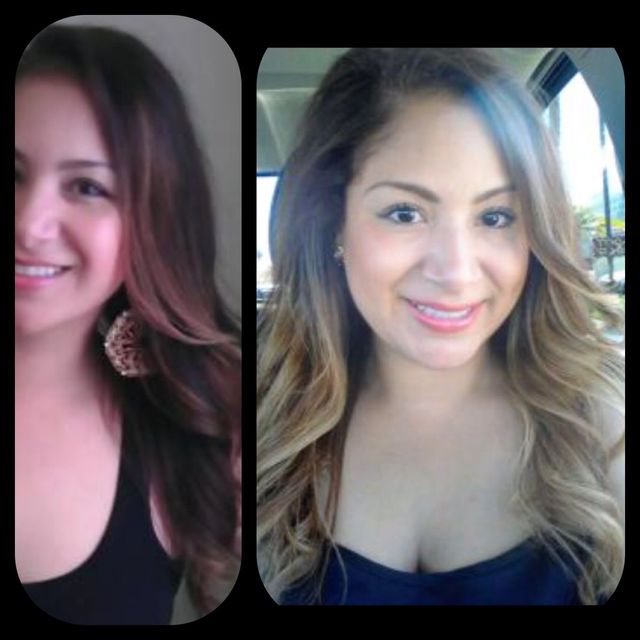 before and after ombre