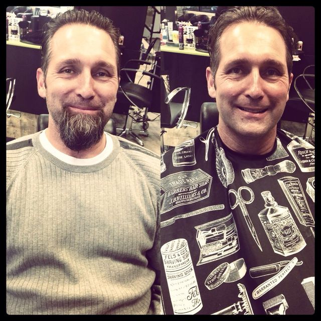 before and after straight shave