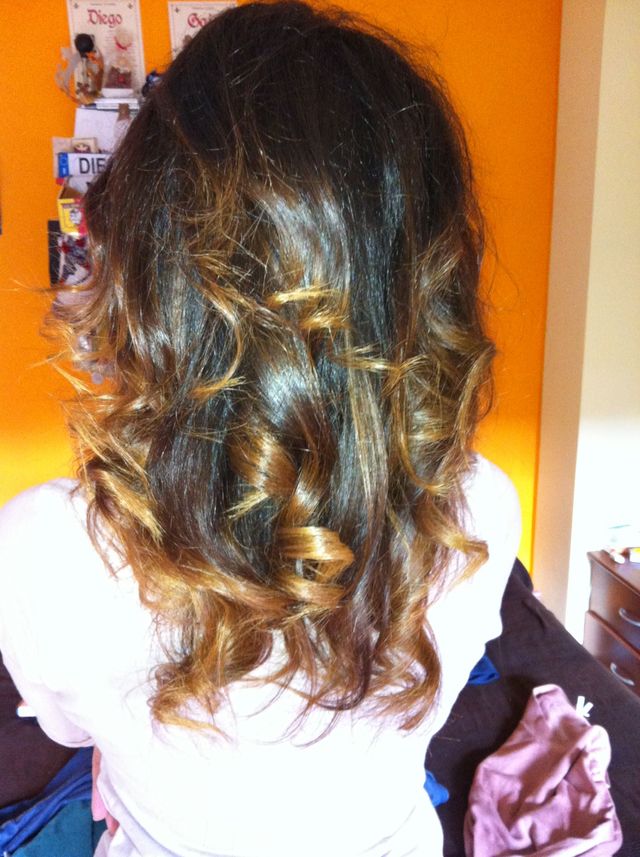 big curls ombre