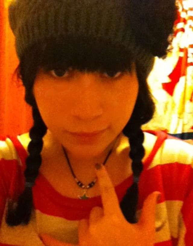 black hair, bangs