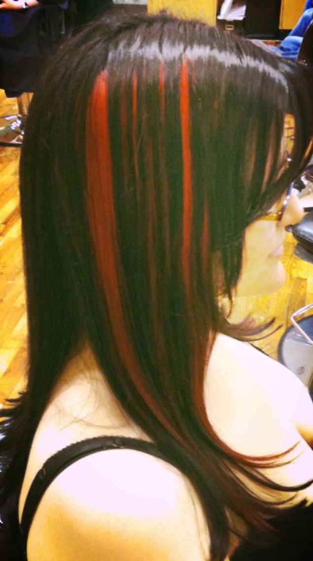 black with red peekaboos