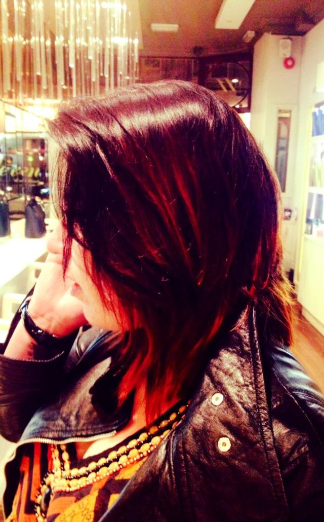 black/copper ombre