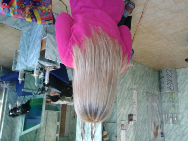blonde and medium cut