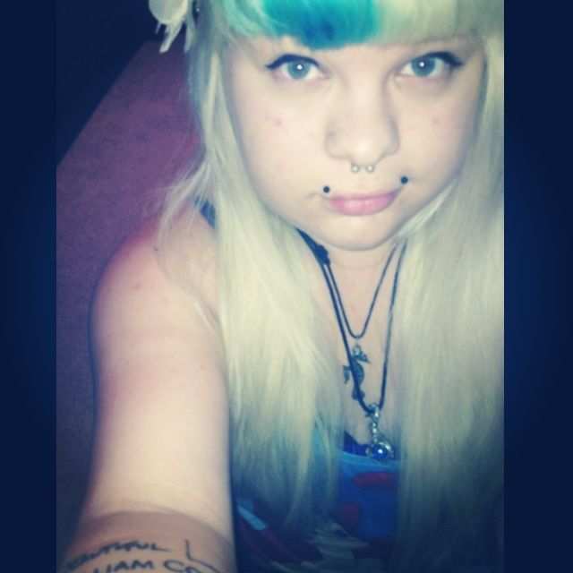 blonde and teal