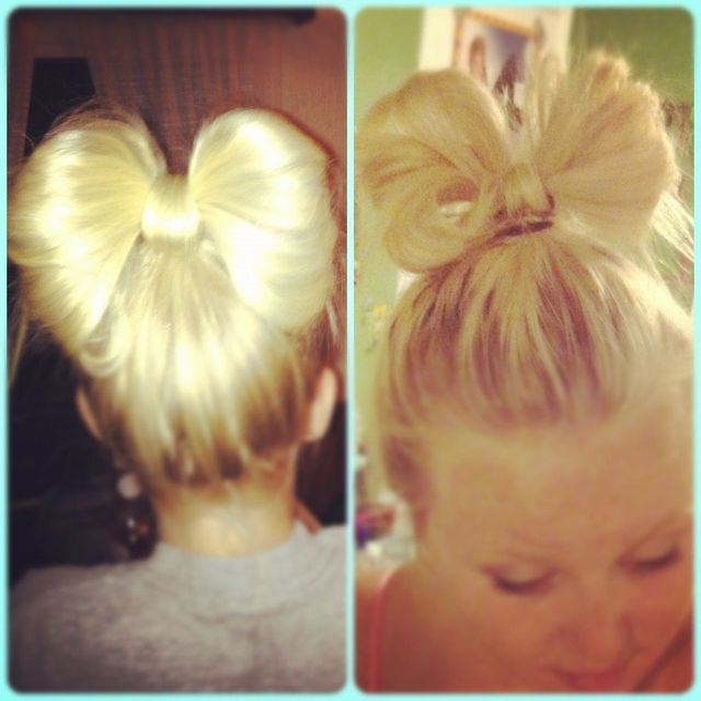 blonde bow bun
