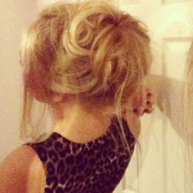blonde bun..