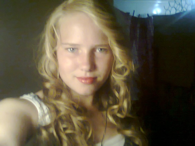 blonde curly hair