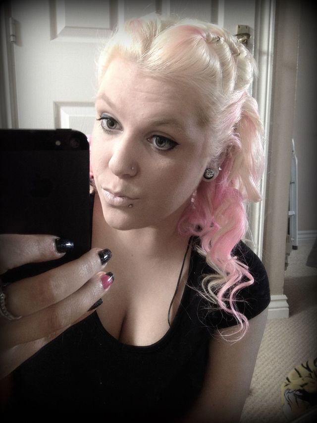 blonde pink curly 