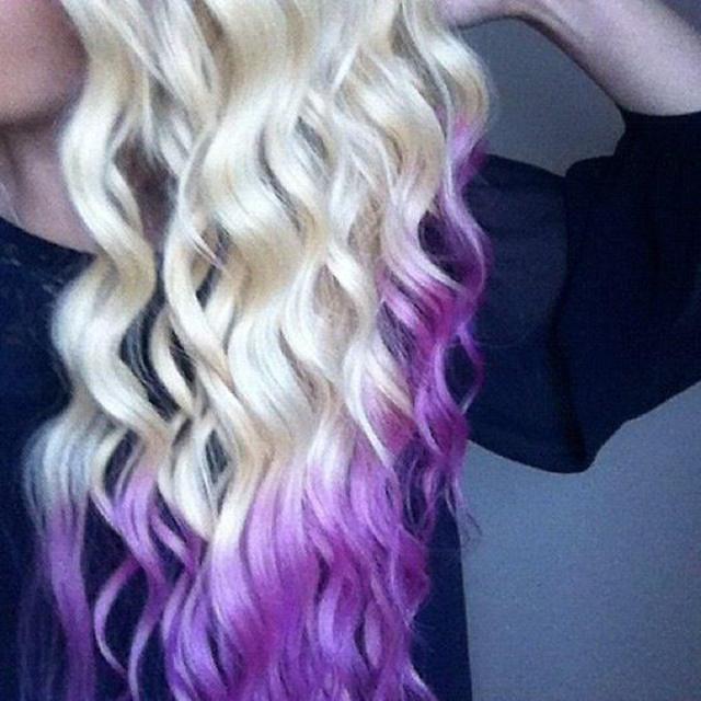 blonde purple dip dye ♥